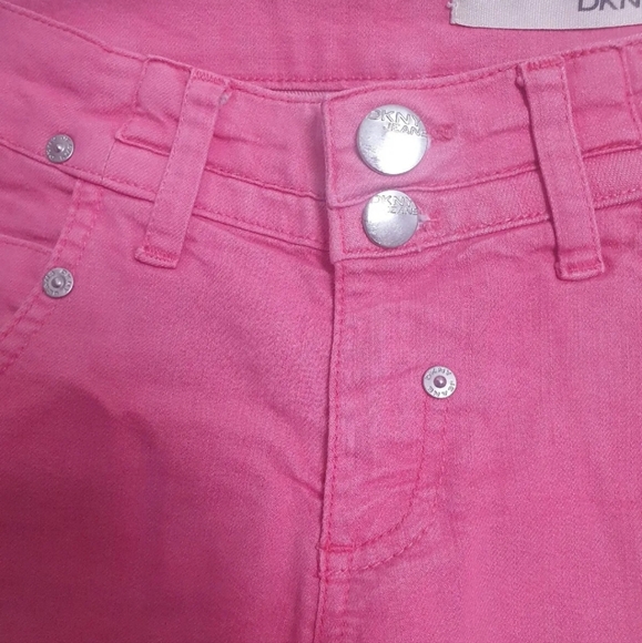 DKNY Pink Ladies Denim Shorts US 6 10/12 uk 30" waist 90s Y2K - Picture 3 of 8